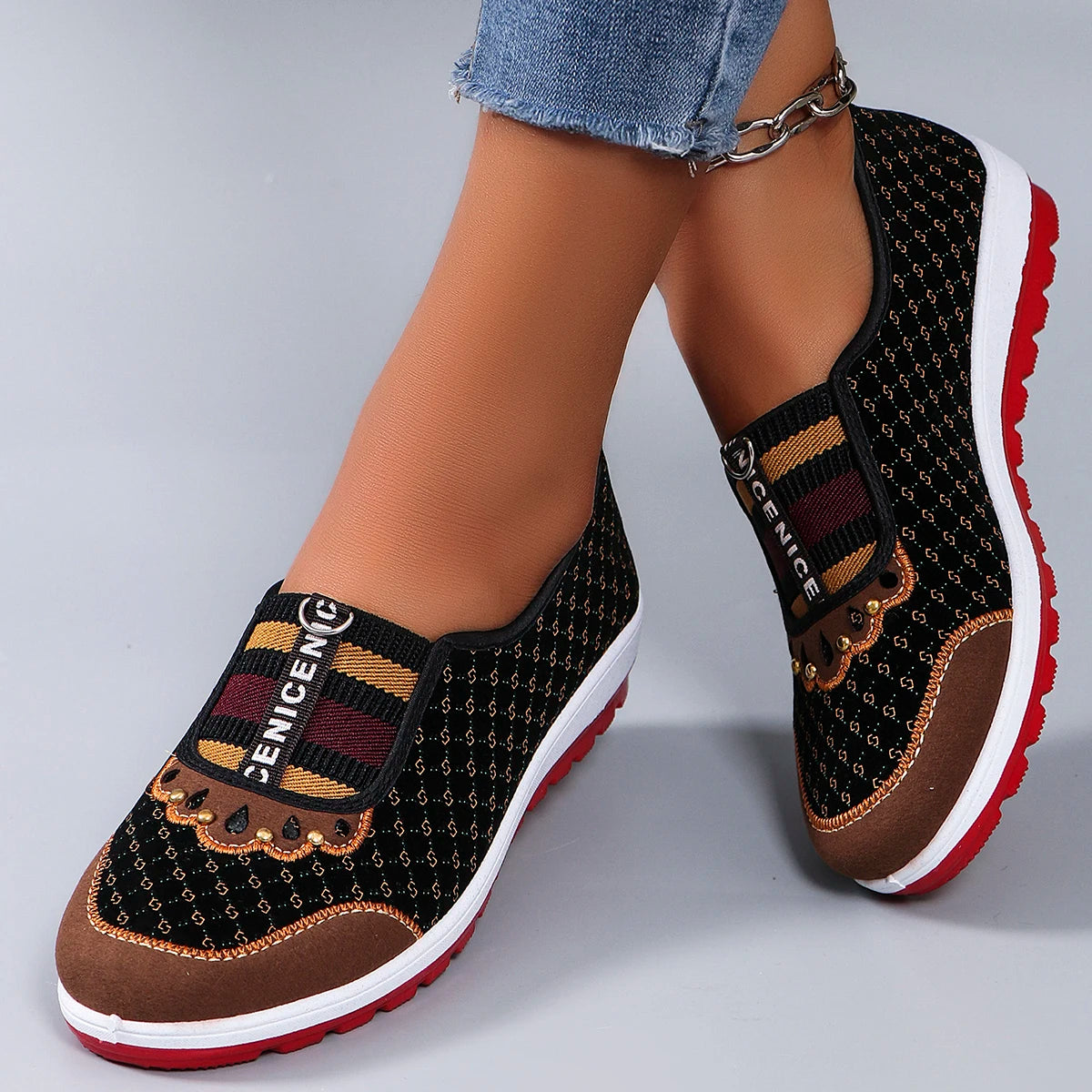 Women's breathable mesh flat casual sneakers by Showlu Fashion Store, lightweight summer shoes for comfortable everyday wear.