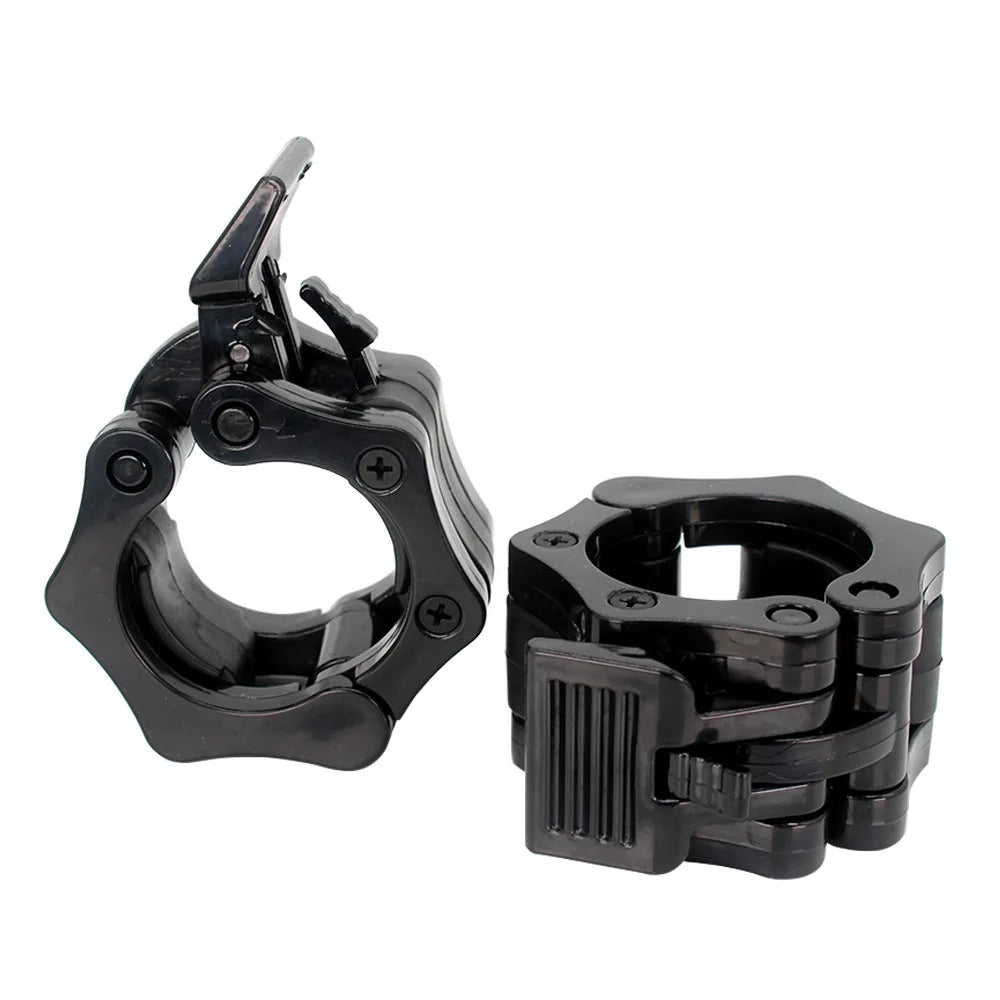 Showlu Fashion Store 1/2-inch dumbbell clips and barbell clamps with quick release, non-slip lock for weightlifting and powerlifting workouts.