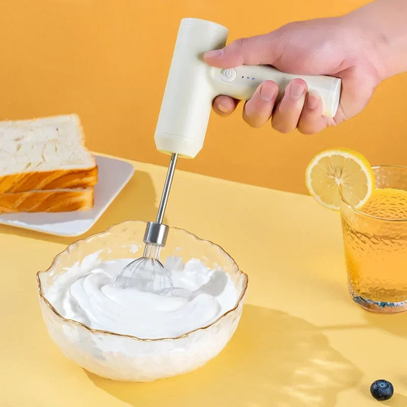 Showlu Smart General electric egg beater with stainless steel beaters and ergonomic handle for efficient mixing.