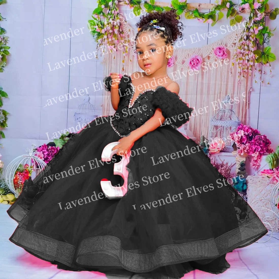 Red Kids Birthday Dresses For Girls Flower Girl Dresses Customized Pleated Ruffles Tiered Tulle Ball Gowns for Wedding