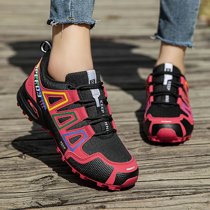 Women's waterproof hiking shoes by Showlu Fashion Store, outdoor sports shoes ideal for walking, running, and cycling activities.