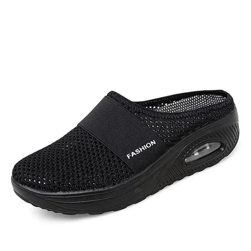 Women's orthopedic wedge sandals by SHOWLU FASHION STORE with anti-slip mesh casual slippers, featuring comfortable design and supportive sole.