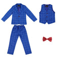 Dark green boys' formal wedding suit and tuxedo set by SHOWLU FASHION STORE, includes jacket, pants, shirt, and bow tie.