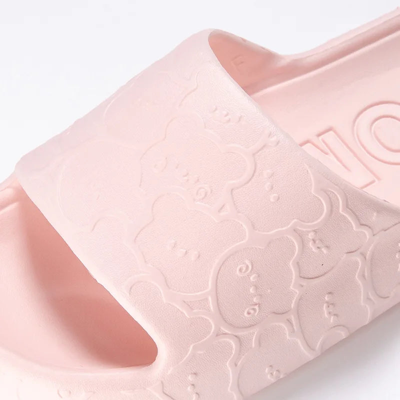 Cute Showlu Fashion cloud-shaped women's and men's summer beach slippers with soft soles, non-slip EVA flip flops, indoor shower shoes