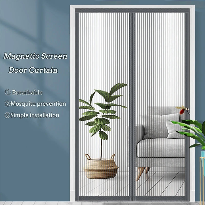 Showlu Smart General magnetic mesh door curtain with self-adhesive anti-mosquito screen, lightweight and easy to install.