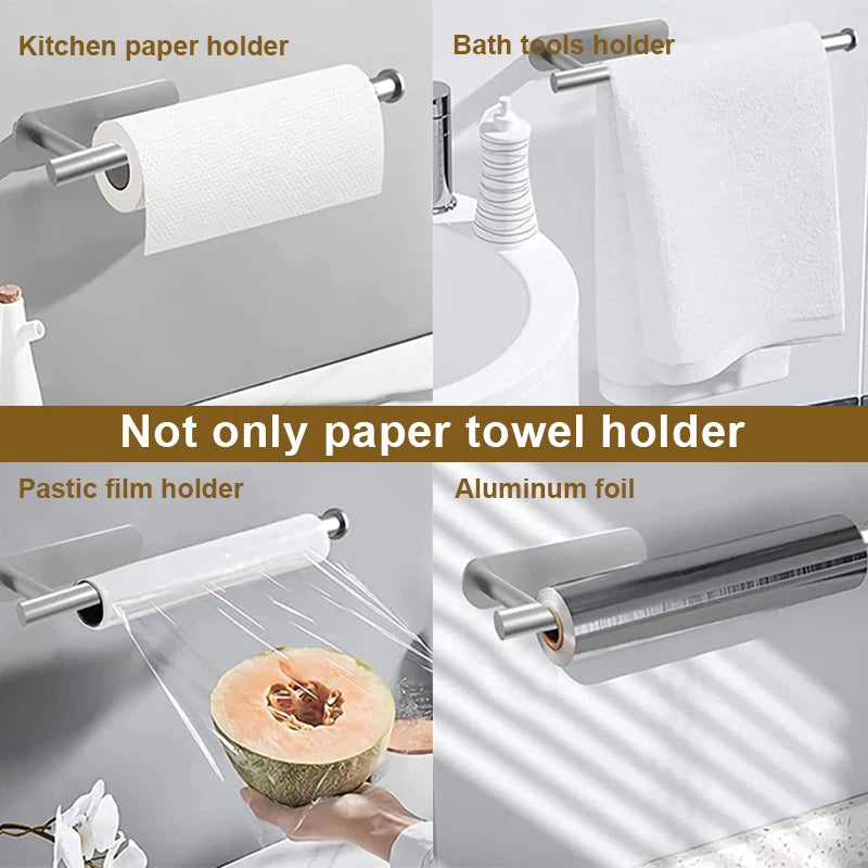 Wall mounted paper towel holder by Showlu Smart General, featuring sleek metal design and easy wall attachment.