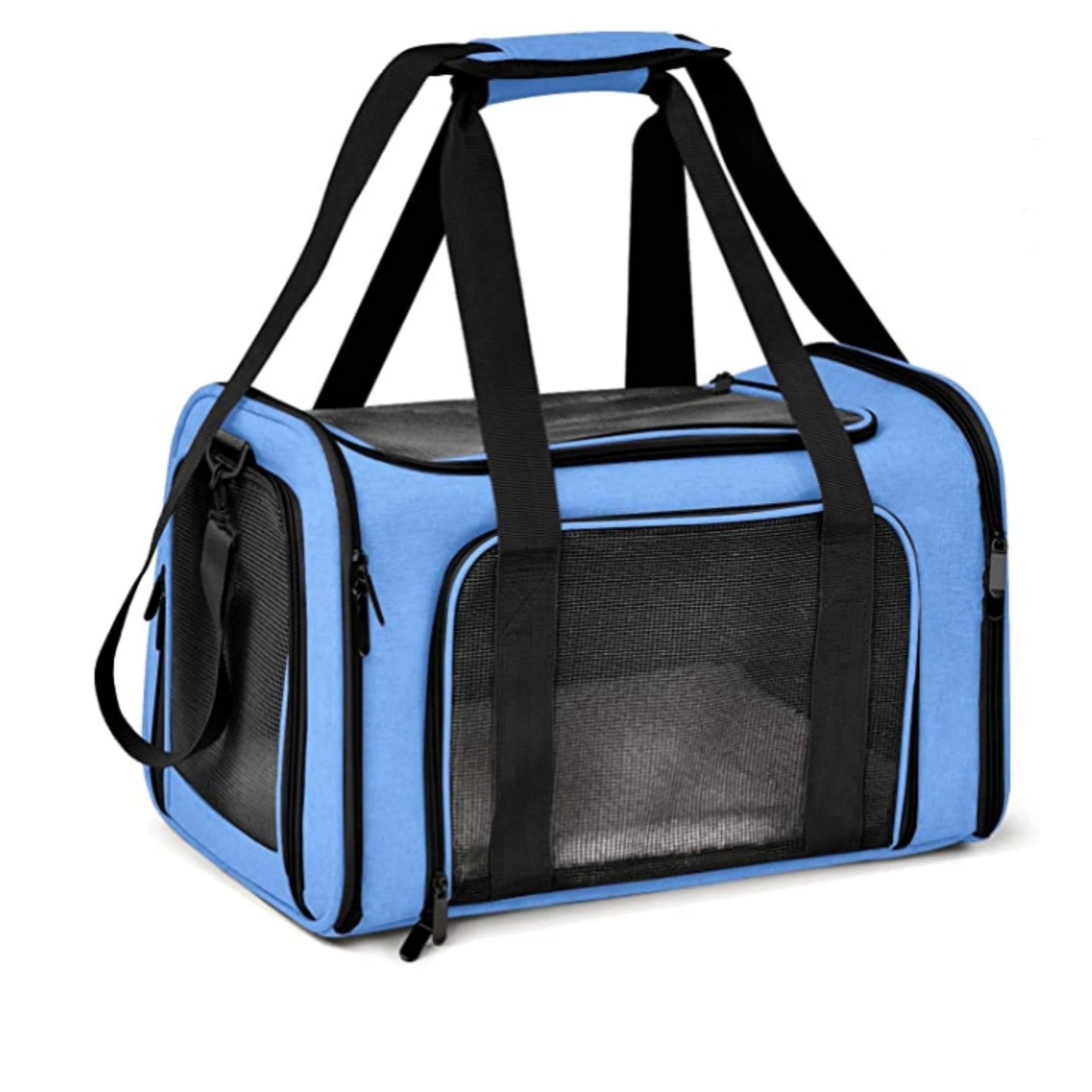 Showlu soft-sided cat carrier made of nylon, TSA airline approved pet bag for safe and comfortable travel with cats.