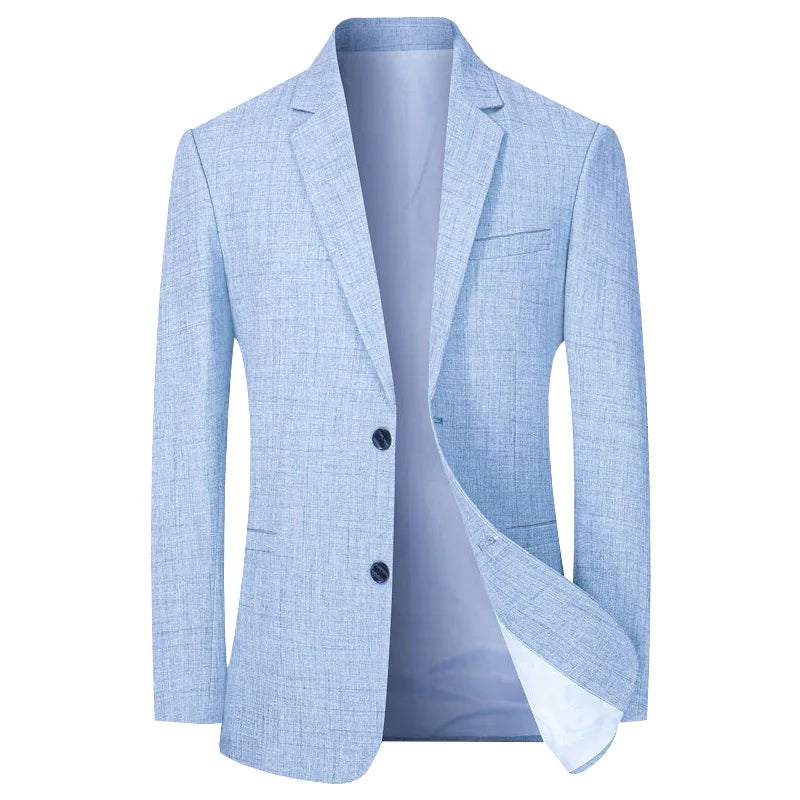 Men's slim fit business blazer jacket in solid color, suitable for spring and autumn, from Showlu Fashion Store.