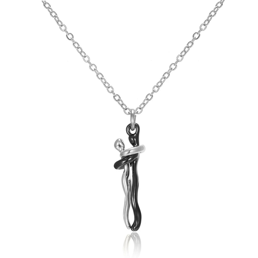 Fashion hugging necklace jewelry choker with pendant for men and women, romantic gift for lovers and couples.