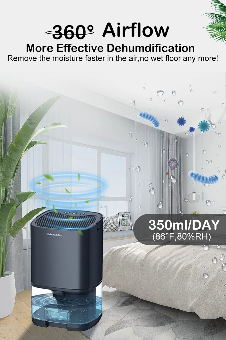 Mini portable electric dehumidifier by Showlu Smart General, compact device with vents and controls for moisture removal.