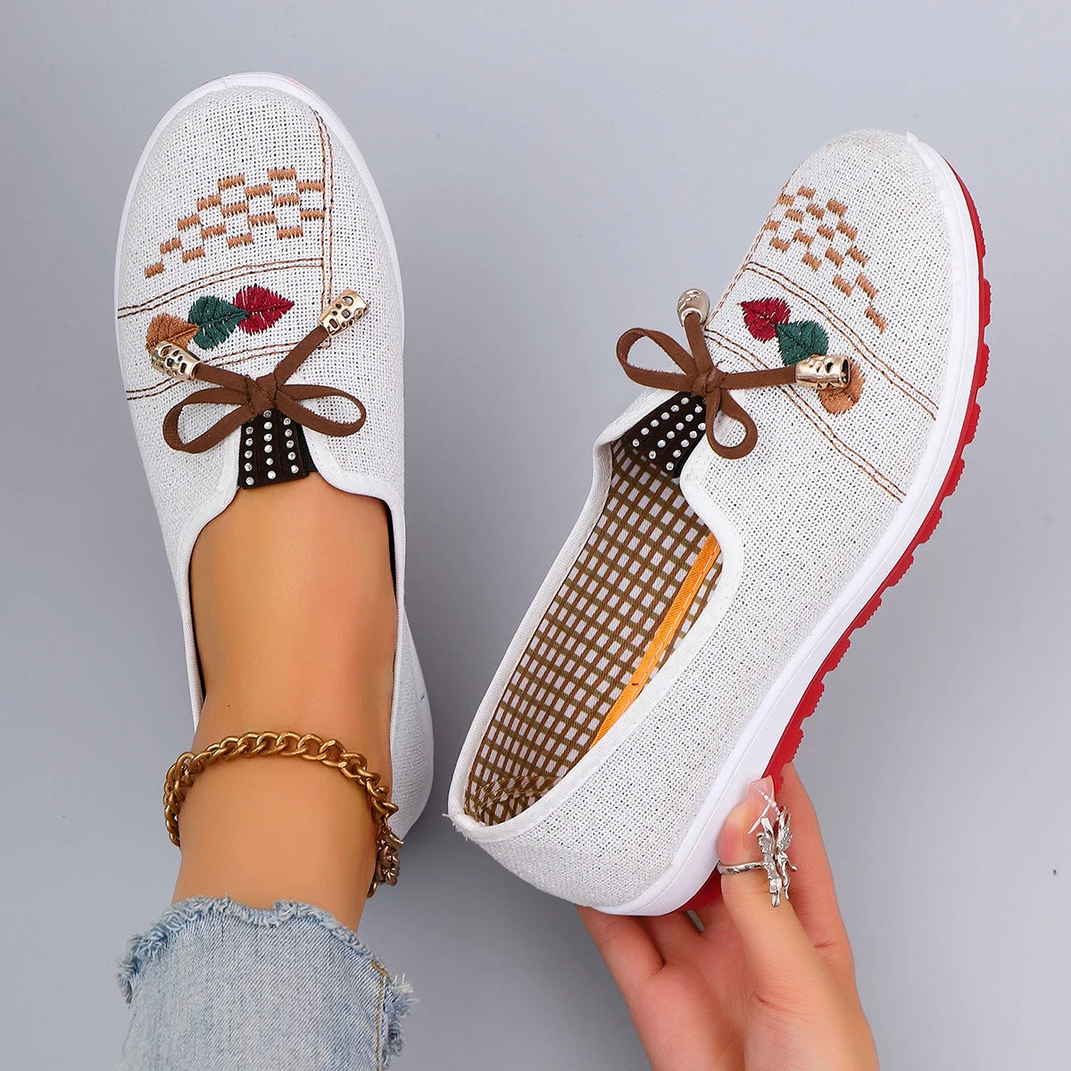Women's breathable mesh flat sneakers by Showlu Fashion Store, casual summer shoes with lightweight mesh design.
