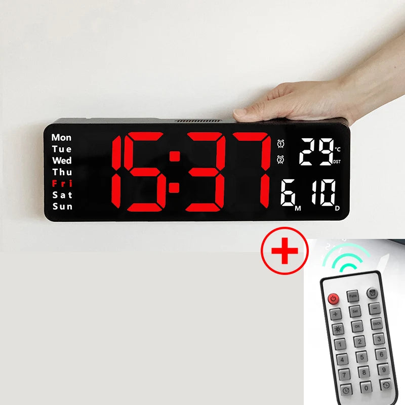 Large LED digital wall clock by Showlu Smart General with USB alarm and easy-to-read display.