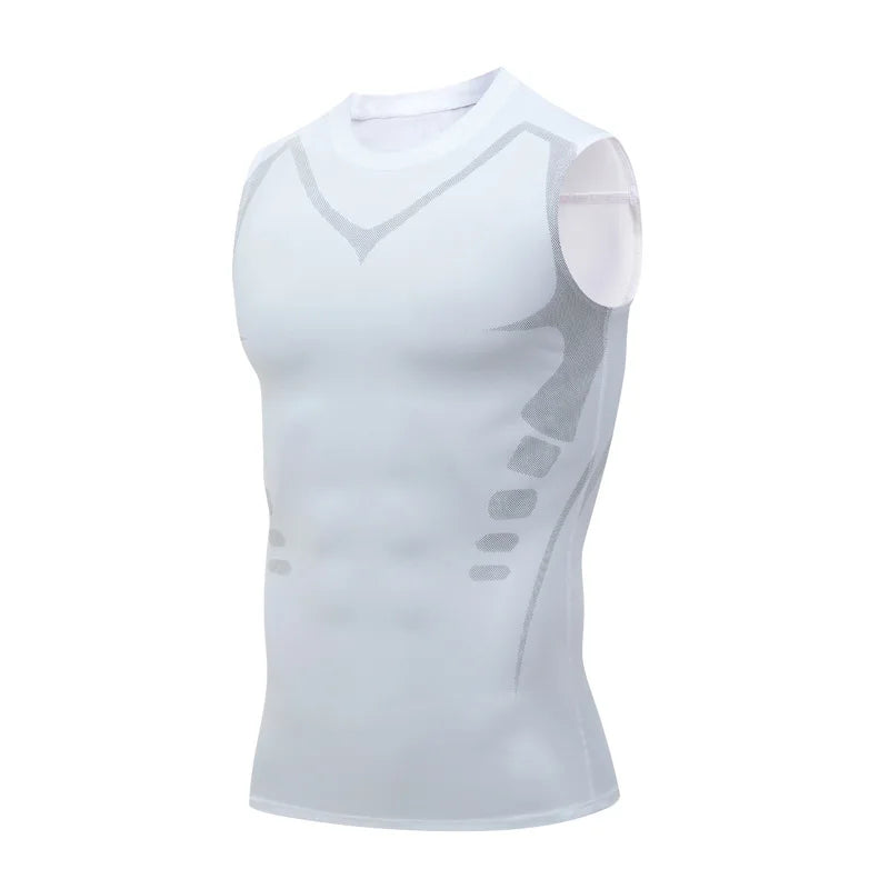 Summer Cool Men Shaping Vest Sleeveless Shirt Tight Compression Shapewear Shirts Tank Tops Body Shaper Breathable Ice Silk Vest