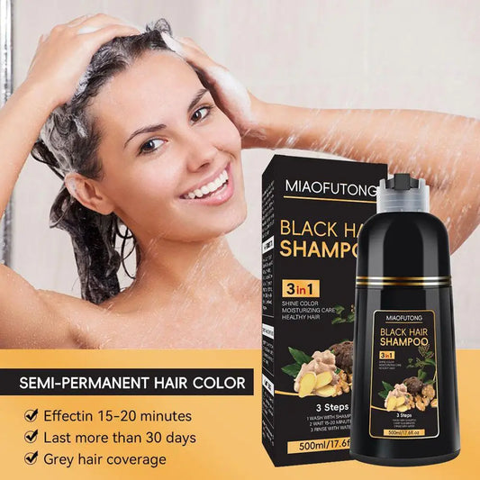 3-in-1 Plant Essence Polygonum Multiflorum Natural Coloing Cover Darkening Hairs Instant Gray To Black for Men Women