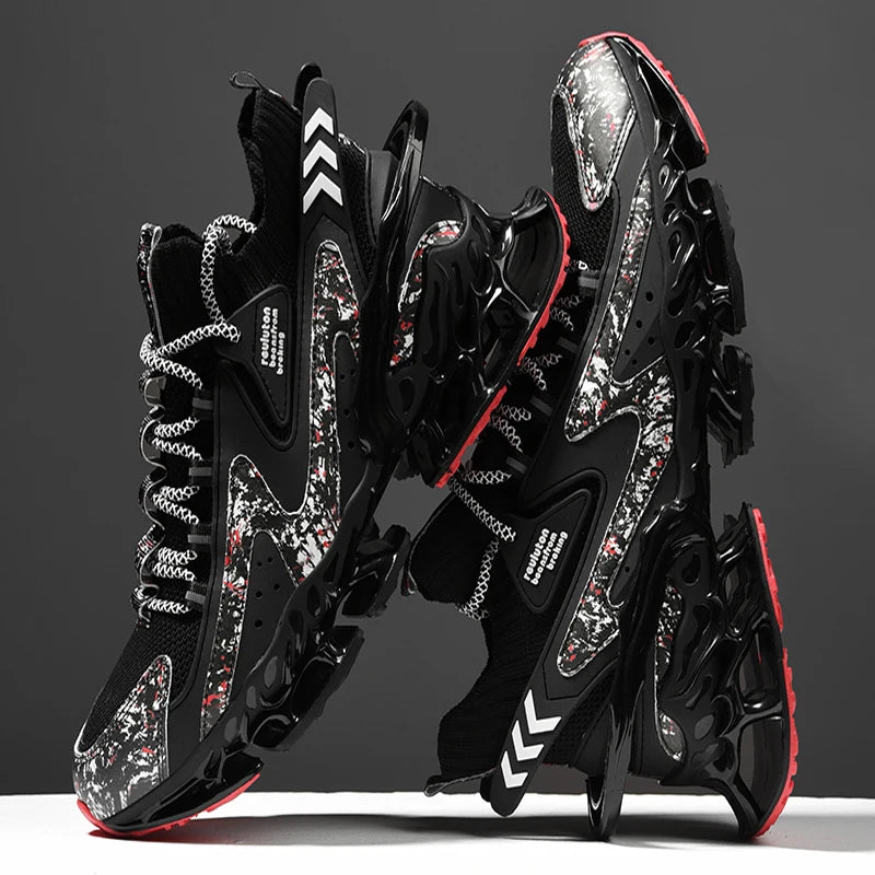 Men's Showlu Fashion Store sneakers with breathable mesh, casual and running shoes design, featuring stylish loafer and trainer elements.
