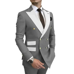 2 Pieces Blazer and Pants Set，Elegant Man Suit，double-breasted，for  Wedding Dresses，stage Costume，Groomsmen SHOWLU FASHION STORE