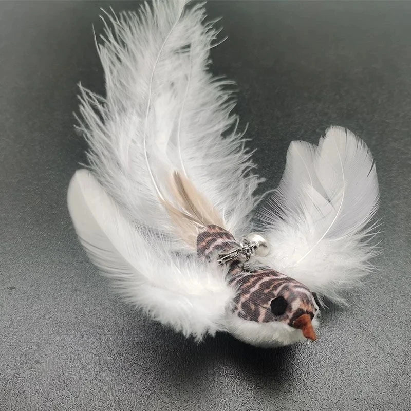 Showlu Smart General Cat Feather Teaser Wand with colorful feathers and a flexible stick for interactive play with cats.
