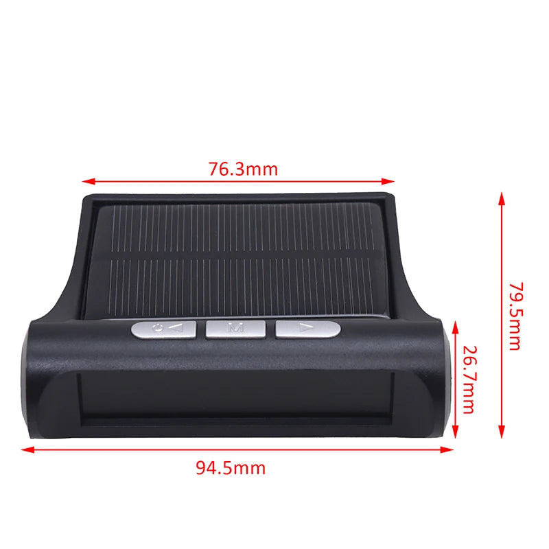 Showlu Smart General car tire pressure monitor displaying digital readout of tire pressure levels.