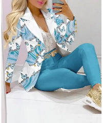 2025 Women's 2pcs Tracksuits Solid Long Sleeve Blazer Pants Suit Sets Office Lady Tracksuit Two Piece Set Fitness Outfits Woman SHOWLU FASHION STORE