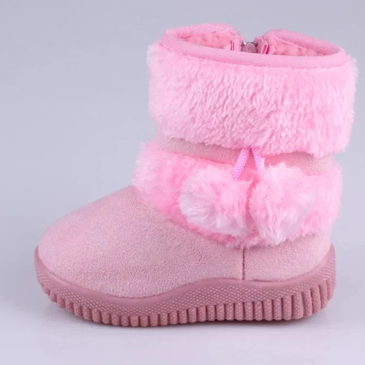 Children's winter snow boots by SHOWLU FASHION STORE, warm PU leather snow shoes with stylish design for kids.