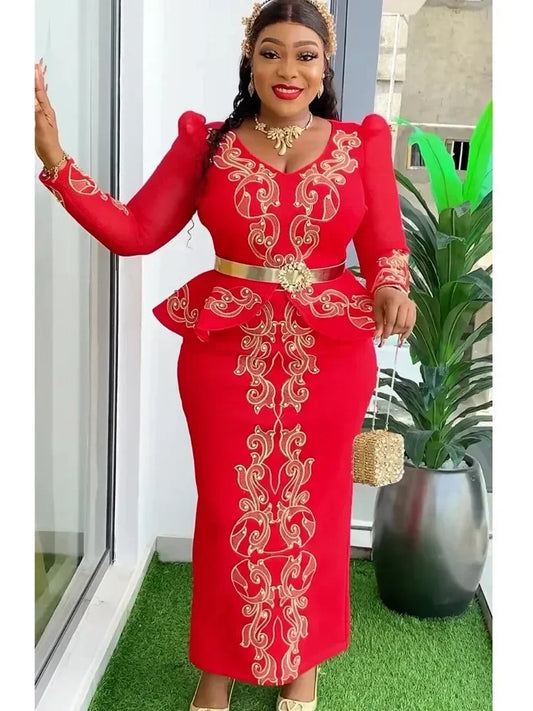 2025 Elegant African Dresses for Women New Africa Clothing Plus Size Wedding Party Long Dress Dashiki Ankara Outfits Robe