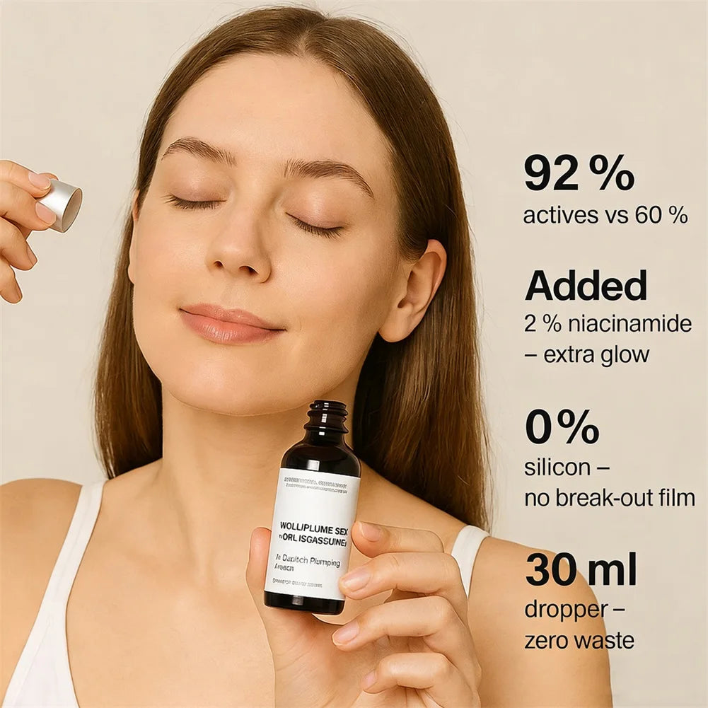 30ml Velofeilin 92% and Pal-Isoleucine 1% facial serum from Showlu Fashion Store, showing the clear anhydrous essence in a sleek bottle.