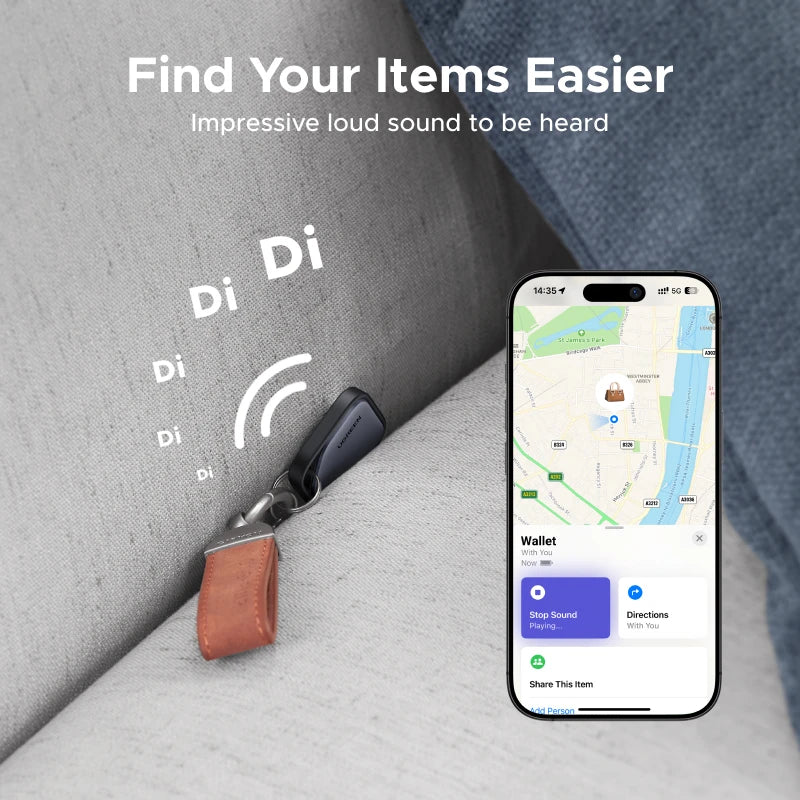 Showlu Smart Bluetooth Key Finder with compact design and key clip, ideal for locating keys quickly and easily.