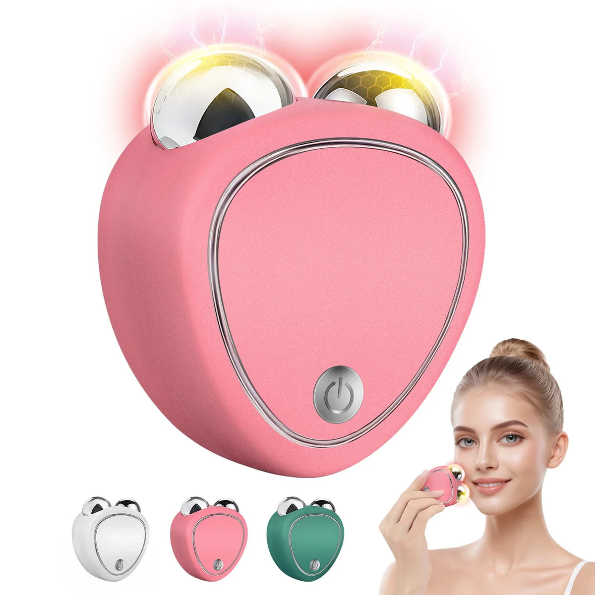 Microcurrent EMS Face Lifting Roller Facial Massager Skin Tightening Rejuvenation Anti-Wrinkle Rechargeable Device Beauty Tool