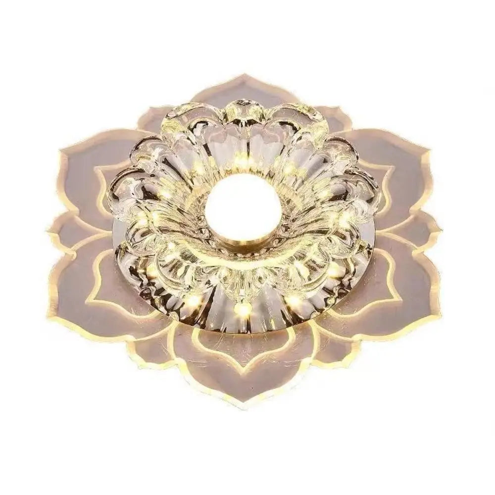 Showlu 9W LED crystal petal ceiling light featuring modern acrylic pendant design for stylish home lighting.