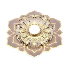 A modern LED ceiling light featuring a layered crystal flower design with a white base.