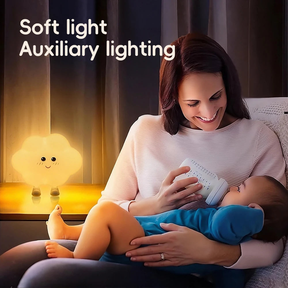 Star-shaped silicone LED night light by Showlu Smart General, soft glowing night light with star design for children's rooms.