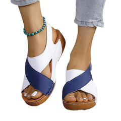 New Summer European and American Large-size Fish Mouth Cross Thick-soled Sandals for Women