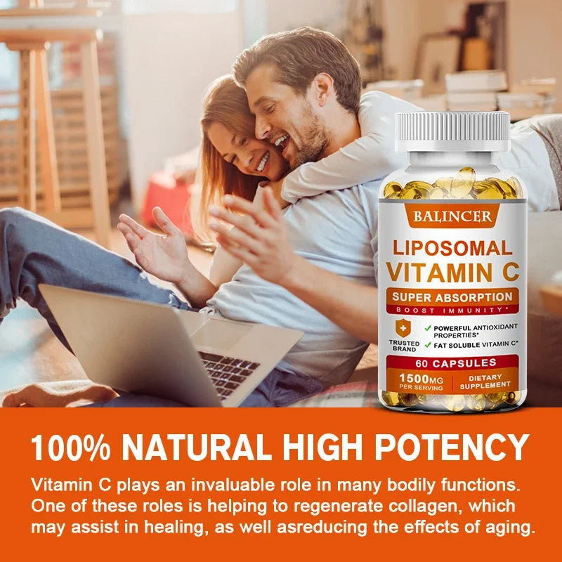 Liposomal Vitamin C capsules by Showlu Fashion Store, supporting collagen, immune health, and skin with antioxidant benefits.