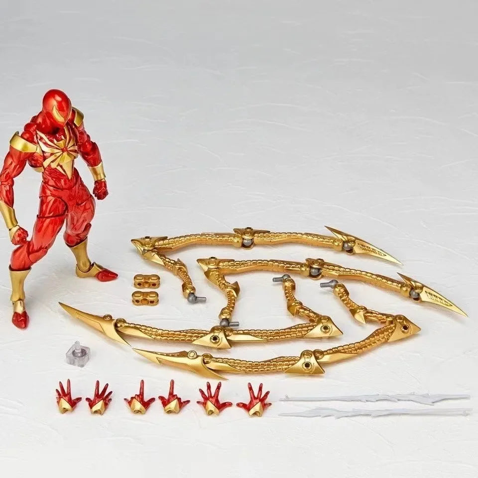 Bandai Iron Spider-Man action figure, 22cm Yamaguchi-style PVC model with detailed costume and dynamic pose.