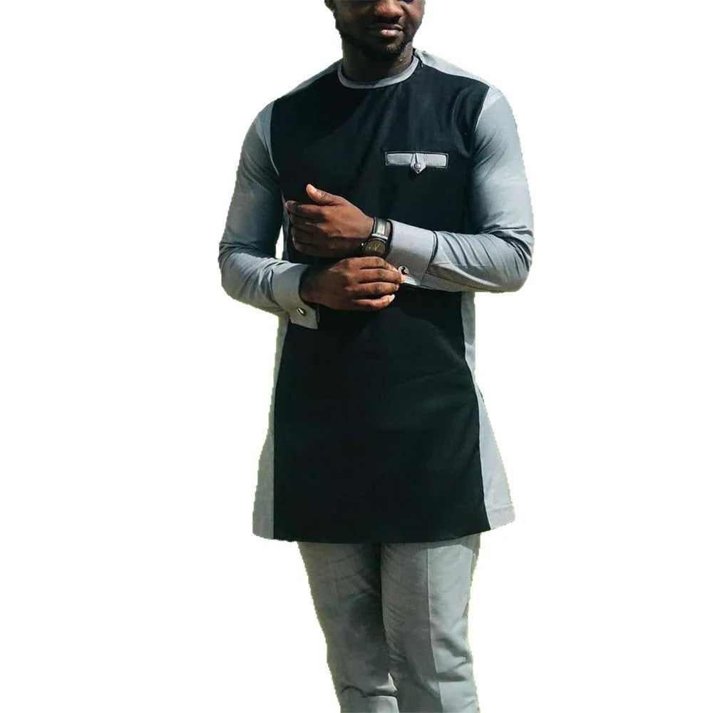 Men's traditional African kaftan set by SHOWLU FASHION STORE, featuring a colorful dashiki outfit with intricate patterns.