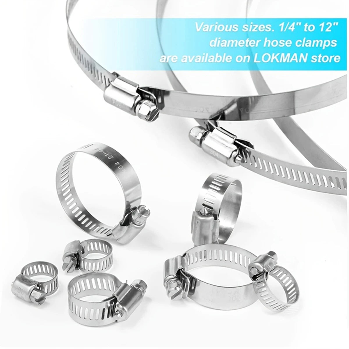 Showlu Smart General hose clamp set with adjustable metal clamps for secure pipe and hose fitting in various applications.
