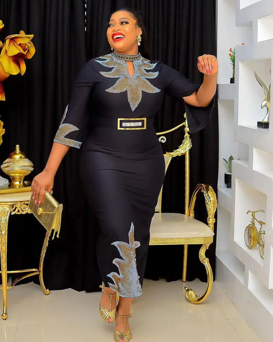 Elegant African Evening Dresses for Women Dashiki Ankara Outfits Gown Plus Size Turkey Wedding Party Long Maxi Dress 2025 New