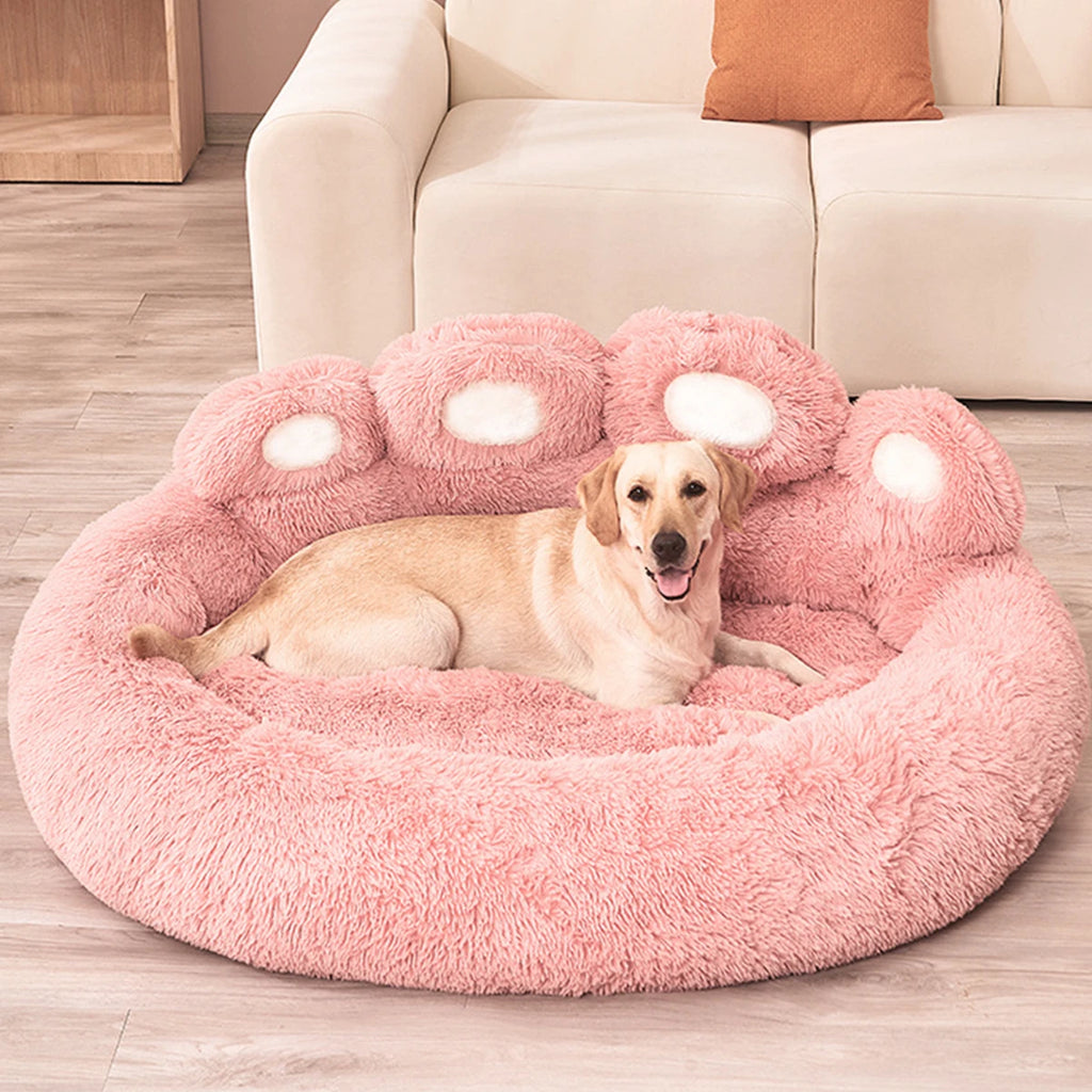 Large BeiYu Pet Fluffy Dog Bed from Showlu Fashion Store, cozy winter dog sofa with breathable, warm, soft fabric for pets.