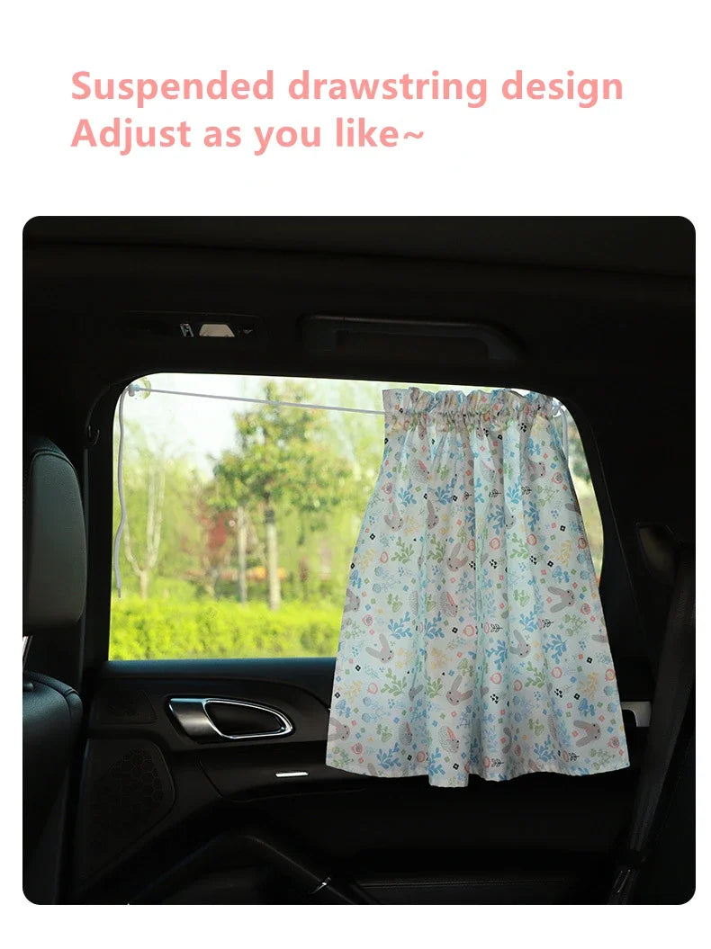Showlu Smart General baby car window shade blocking sunlight and UV rays, providing privacy and comfort for little passengers.