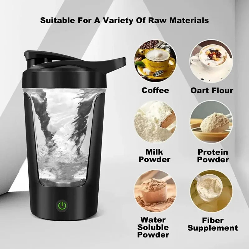Shaker Cup USB Charging Shaker Cup For Protein Shaker Meal Replacement Shake Portable Gym Water Bottle Mixing Cup 450ml
