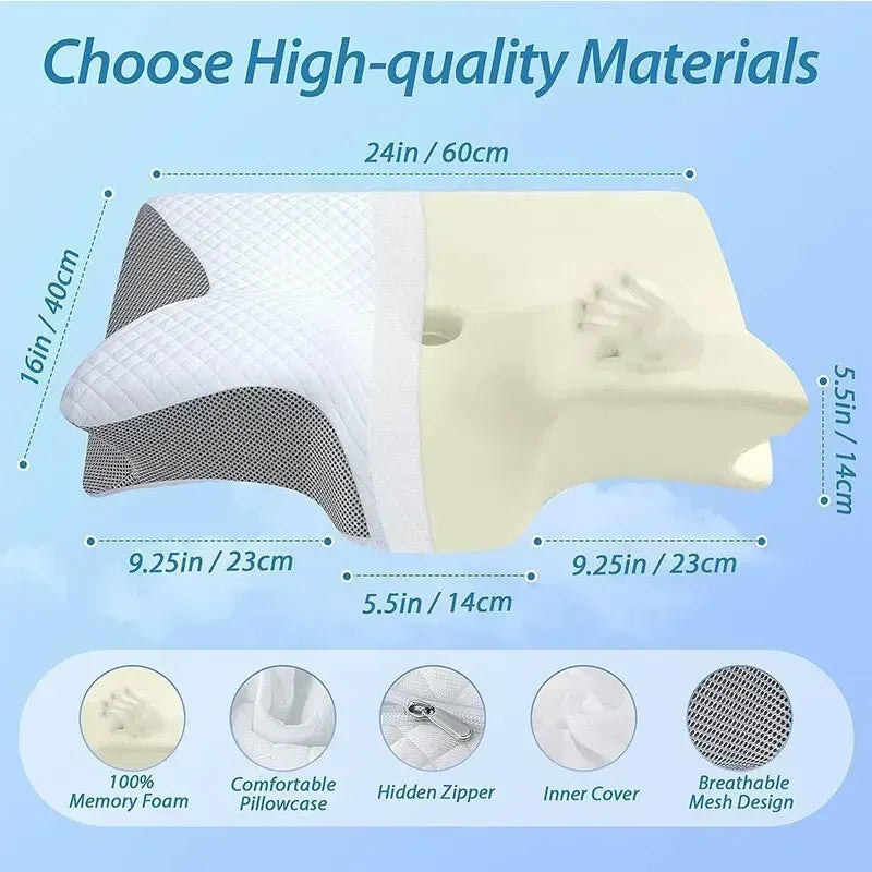 Ergonomic Tidesmit 2-in-1 memory foam pillow for neck and back pain relief, adjustable design for personalized comfort