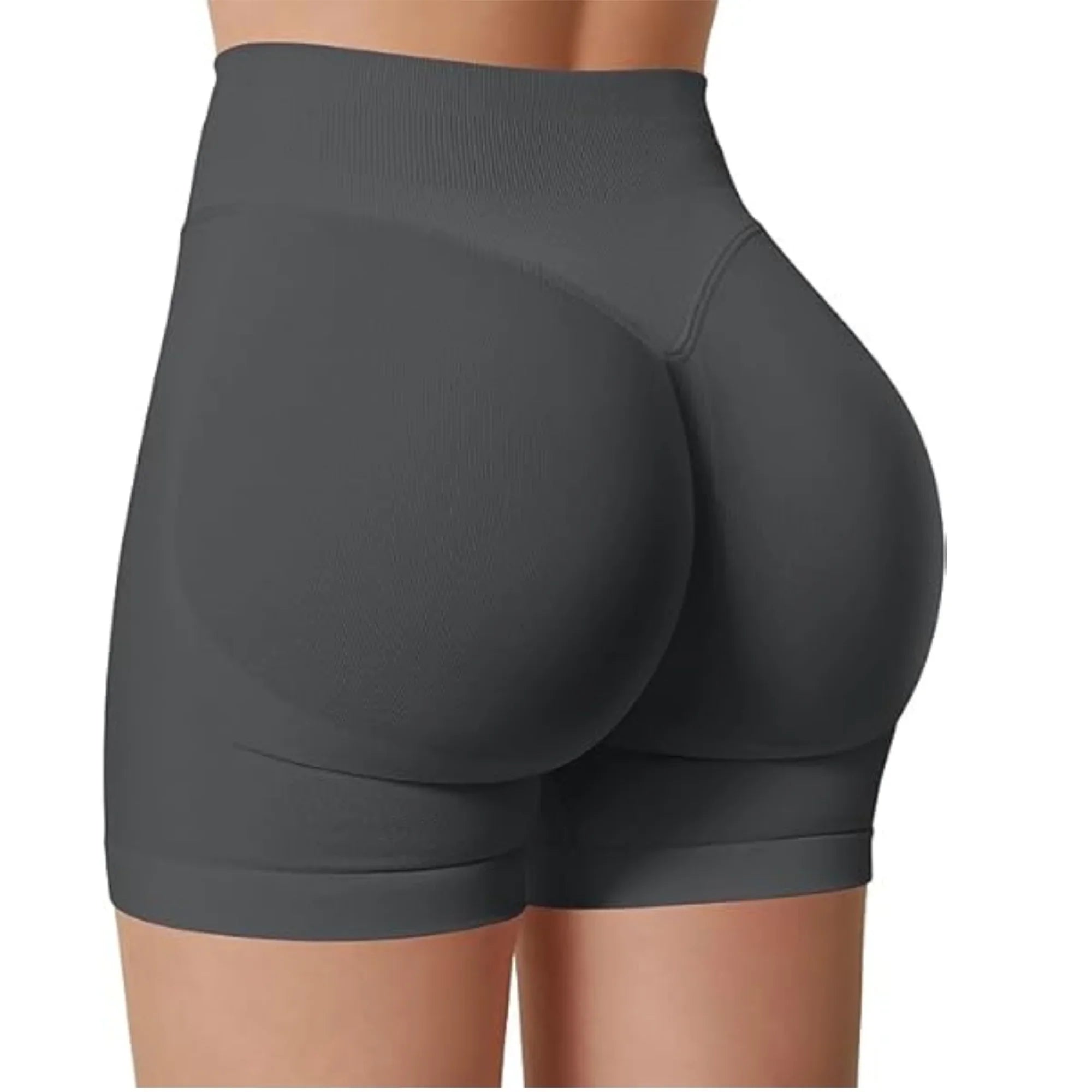 High waisted nylon spandex yoga shorts for women, perfect for running and active wear, featuring a sleek, fitted design.