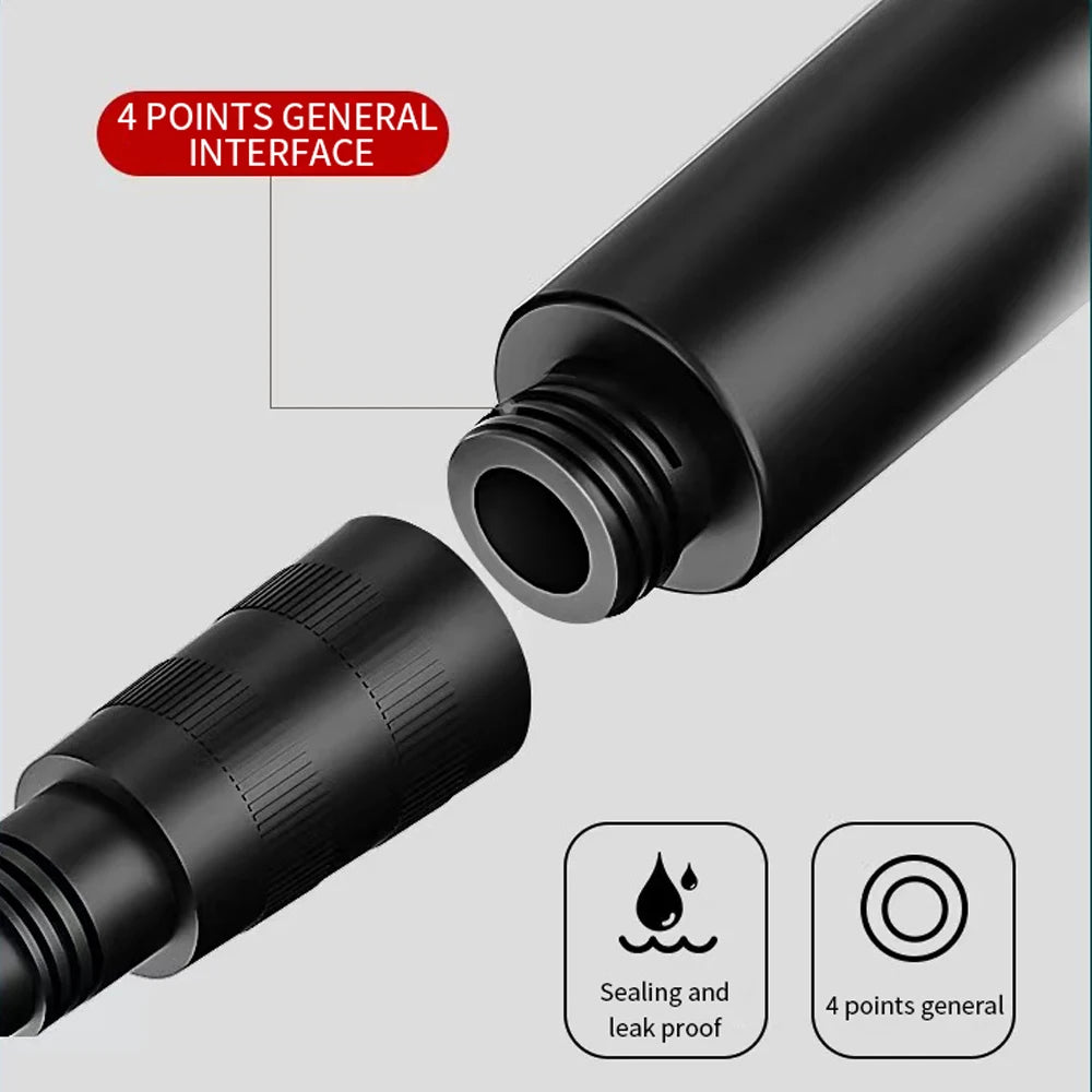 Showlu Smart LED handheld shower head with temperature display and adjustable pressure, showcasing modern bathroom fixture.