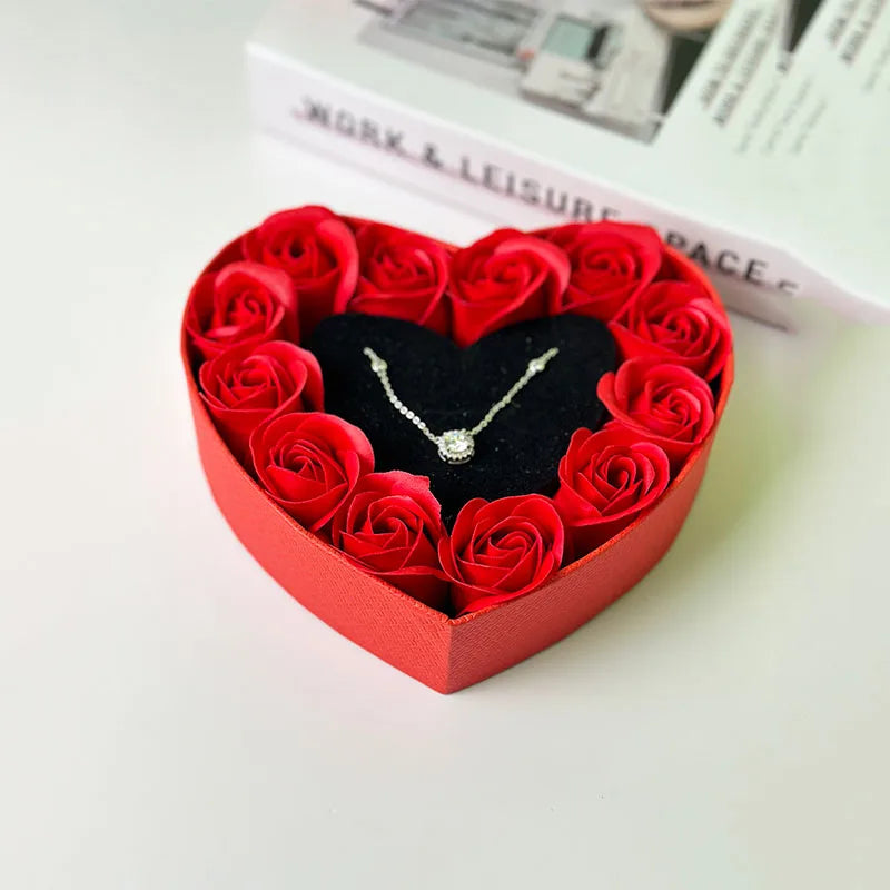 Red rose love gift box from Showlu Fashion Store, perfect for anniversaries, Valentine's Day, Christmas, and Mother's Day.