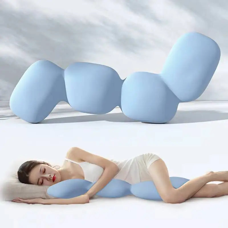Showlu Memory Foam Body Pillow with ice silk cover, orthopedic design ideal for pregnancy comfort and support.