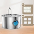 OPETH stainless steel cat water fountain with 108oz capacity, automatic pet dispenser for clean, fresh water.