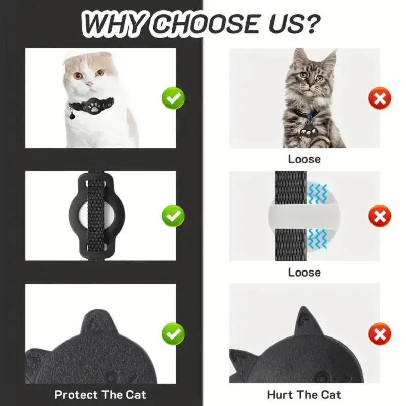 Showlu Smart GPS Pet Tracker Collar for waterproof cats and kittens, featuring a sleek design with GPS tracking technology.