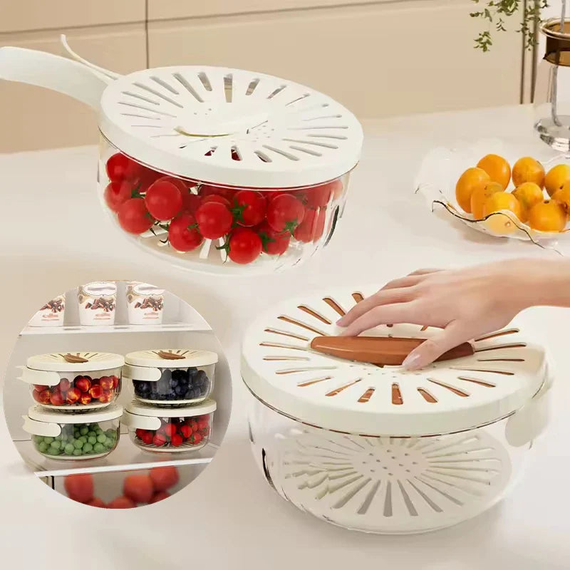 Kitchya multifunctional fruit and vegetable colander with strainer lid, stainless steel design for rinsing and draining produce