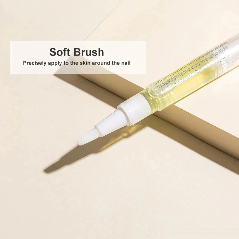Showlu Smart General cuticle oil pen with a sleek, portable design, featuring a clear barrel and precise applicator tip.