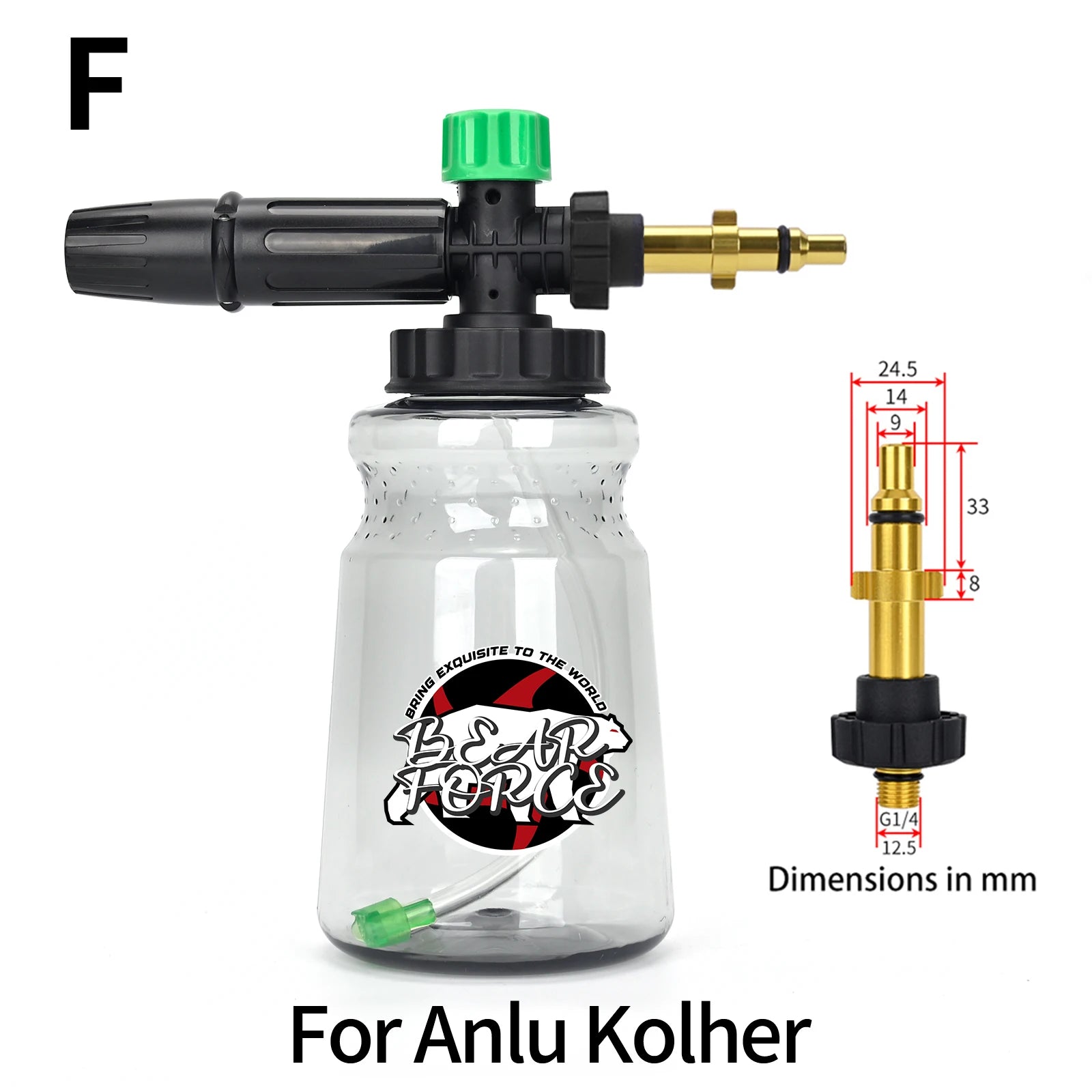 Showlu Smart General Pressure Washer Foam Cannon Gun attached to a hose, ready for cleaning with foamy soap solution.
